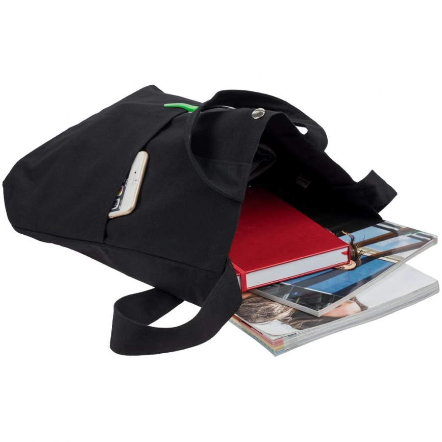 Сумка холщовая через плечо Artspace, черная фото 4