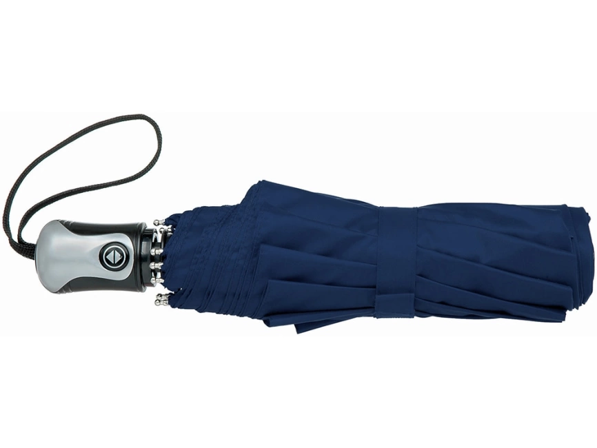 Зонт Alex трехсекционный автоматический 21,5, темно-синий/серебристый фото 3