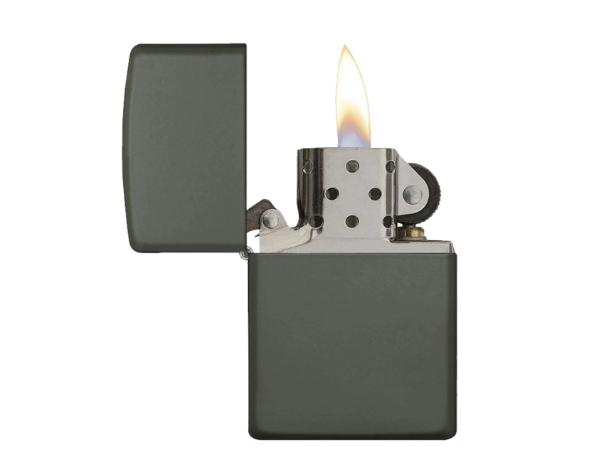 Зажигалка ZIPPO Classic с покрытием Green Matte, латунь/сталь, зелёная, матовая, 38x13x57 мм фото 4