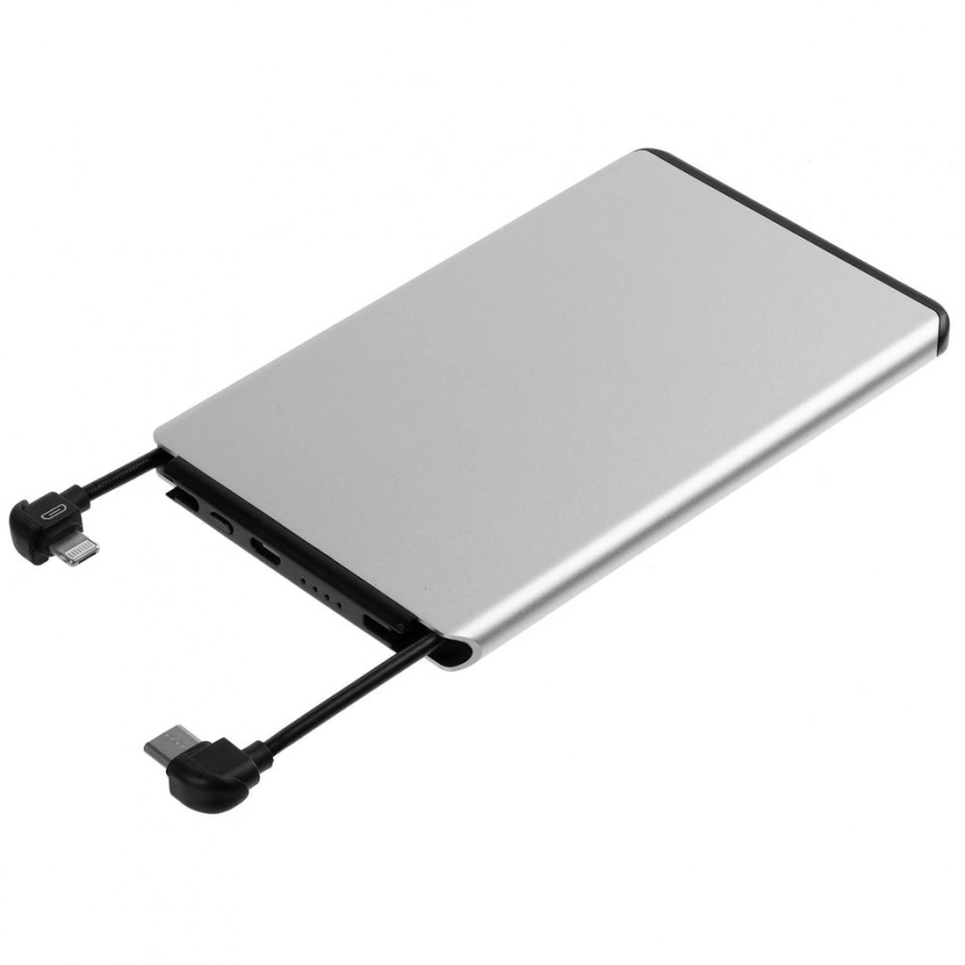 Металлический аккумулятор Double Reel 5000 мАч, серебристый фото 1