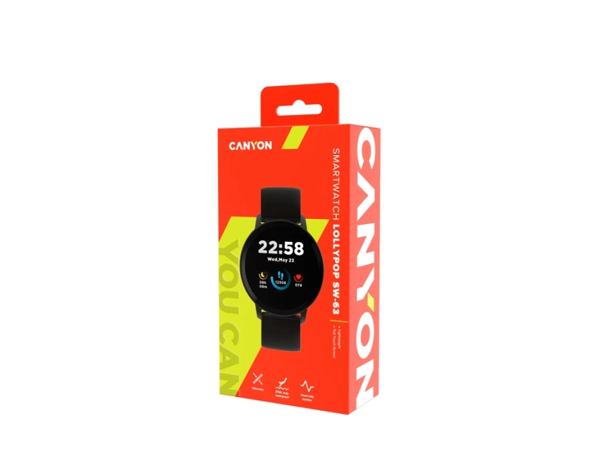 Умные часы CANYON Lollypop SW-63, IP 68, BT 5.0, сенсорный дисплей 1.3, черный фото 7