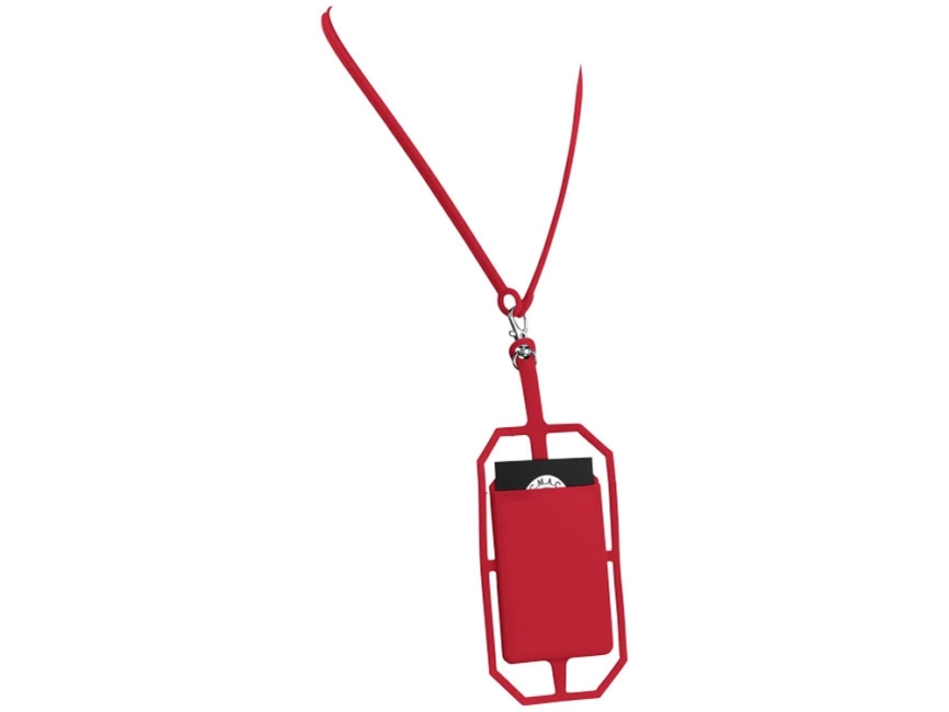 Картхолдер RFID со шнурком, красный фото 1