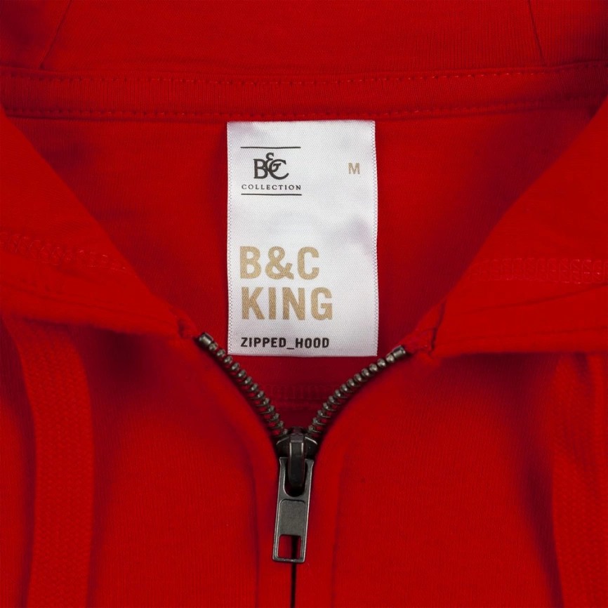 Толстовка с капюшоном на молнии унисекс King, темно-серая, размер XL фото 6
