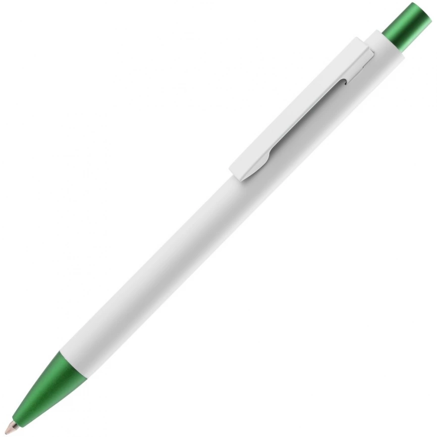 Ручка шариковая Chromatic White, белая с зеленым фото 1