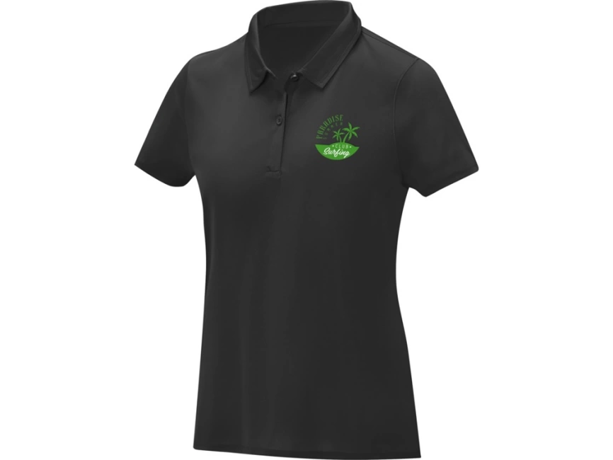 Женская стильная футболка поло с короткими рукавами Deimos, черный фото 8