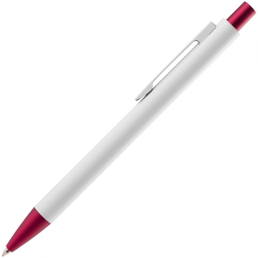 Ручка шариковая Chromatic White, белая с красным фото 2