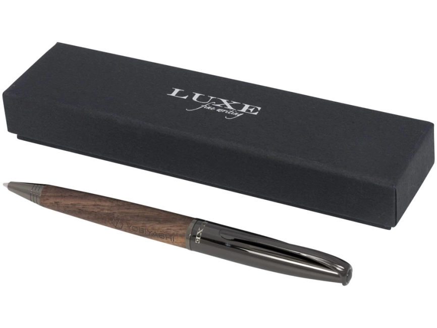 Шариковая ручка с деревянным корпусом Loure, черный/коричневый фото 5