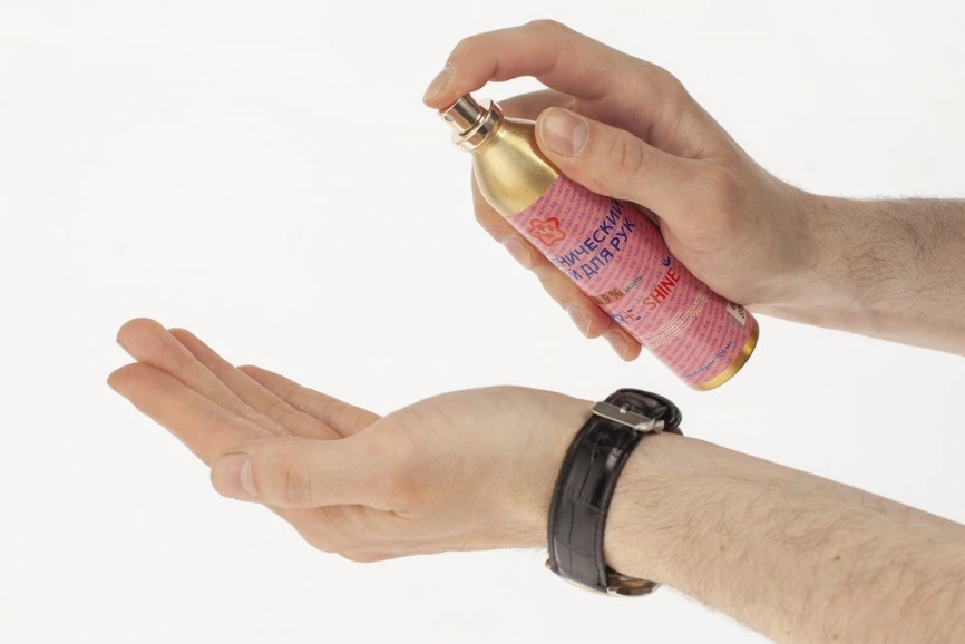 Гигиенический спрей для рук Nature Shine в металлическом флаконе, 100 мл, золотистый фото 3