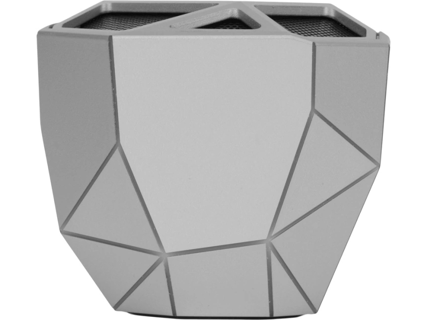 Портативная колонка Geo, серебристый + синяя подсветка фото 3