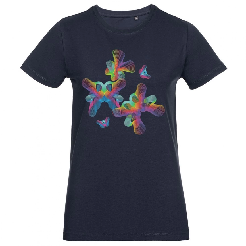 Футболка женская Butterflies, темно-синяя, размер L фото 1