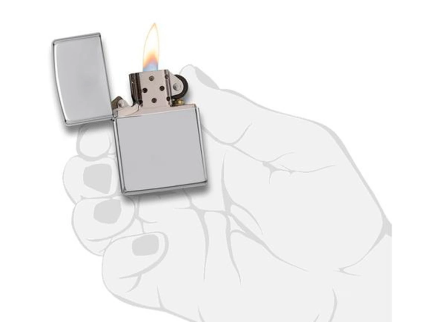 Зажигалка ZIPPO Armor™ c покрытием High Polish Chrome, латунь/сталь, серебристая, 38x13x57 мм фото 4