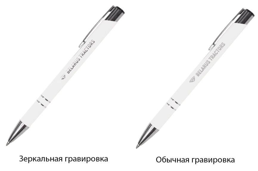 Ручка шариковая, Legend Soft Touch Mirror Silver, белый фото 2