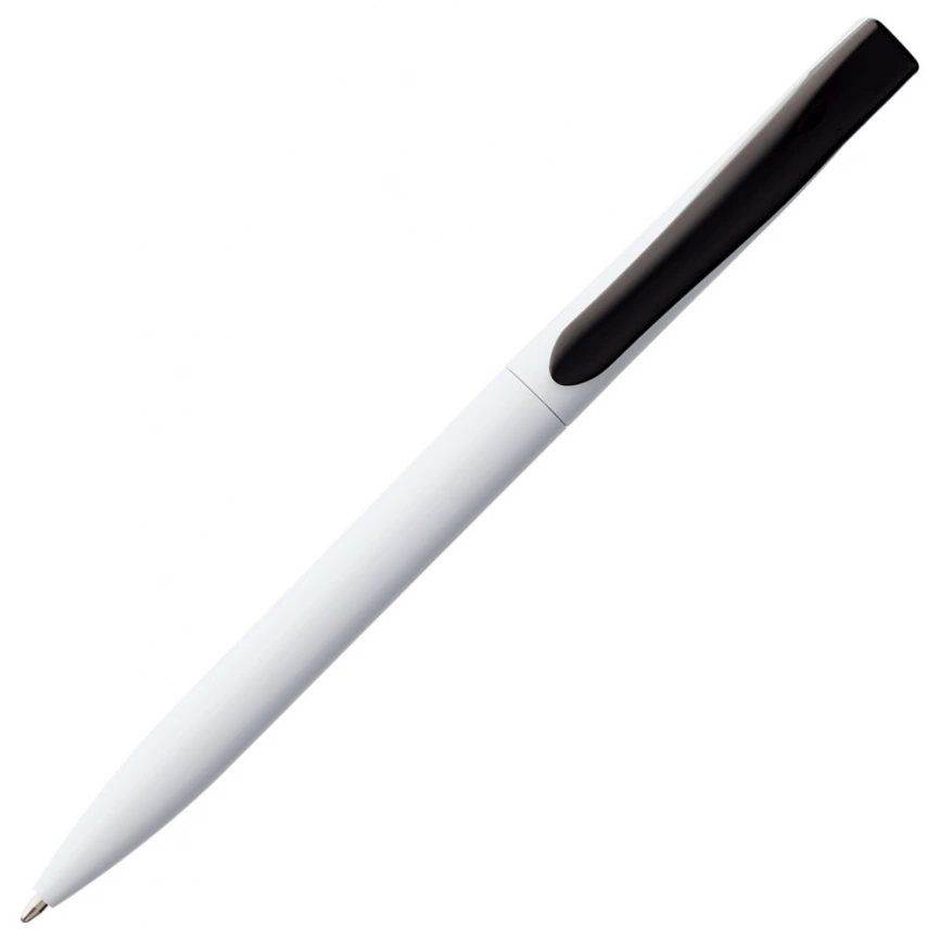 Ручка шариковая Pin, белая с черным фото 3