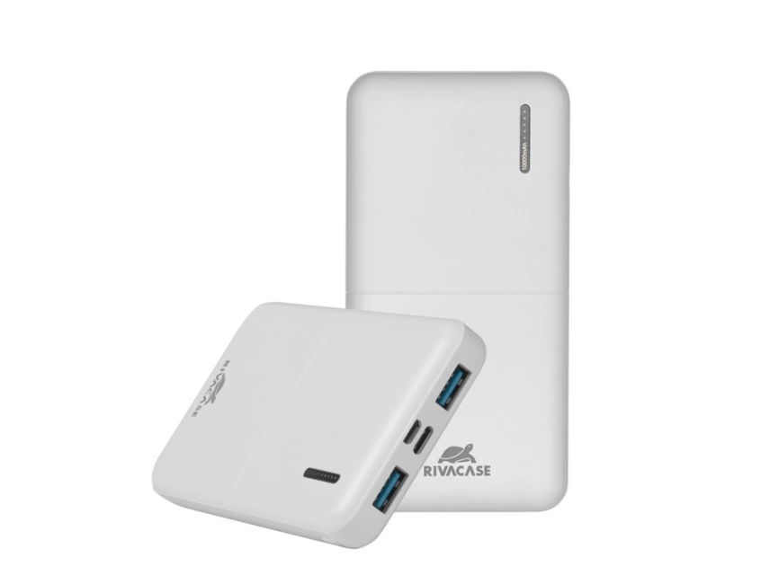 RIVACASE VA2532 (10000 мАч) QC/PD 20W внешний аккумулятор с дисплеем, белый 12/48 фото 9