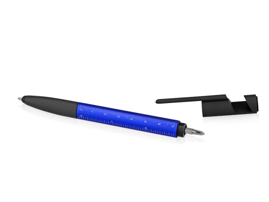 Ручка-стилус металлическая шариковая многофункциональная (6 функций) Multy, синий фото 6