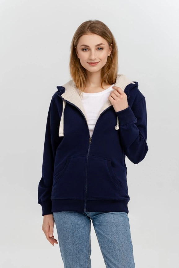 Толстовка на молнии Kulonga Sherpa, темно-синяя, размер L фото 5