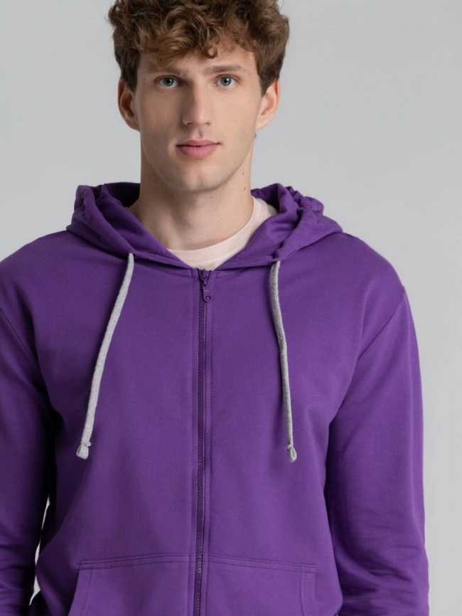 Толстовка с капюшоном на молнии Unit Siverga фиолетовая, размер XL фото 11