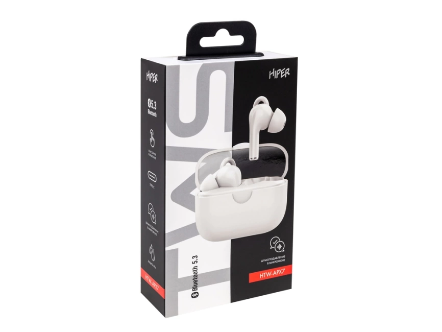 Наушники беспроводные TWS Clarity с шумоподавлением ENC, белый фото 8