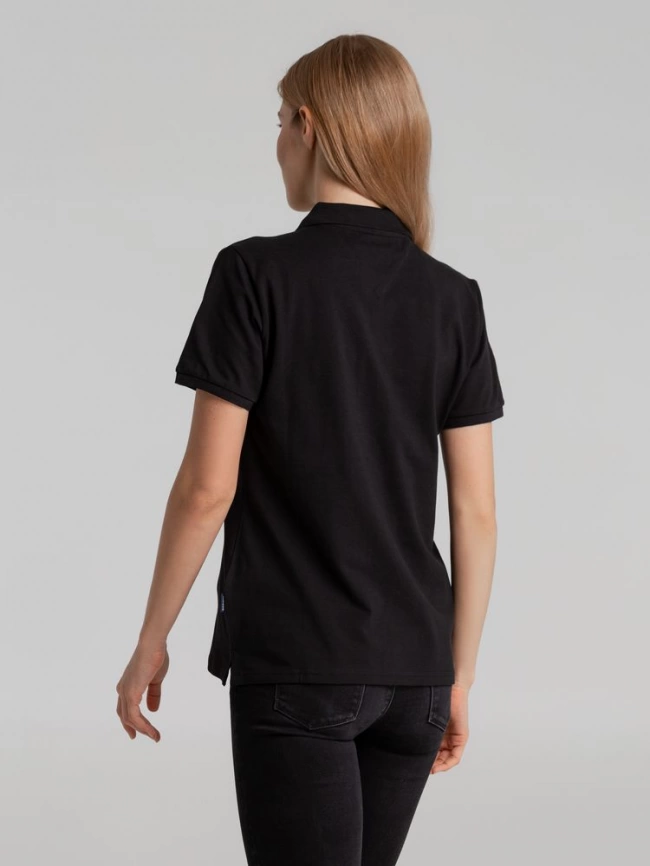 Рубашка поло женская Sunset черная, размер XL фото 11