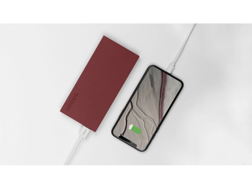 Внешний аккумулятор Rombica NEO ARIA Claret, 10000 мАч, Soft-touch, PD, QCharge, Type-C, бордовый фото 8