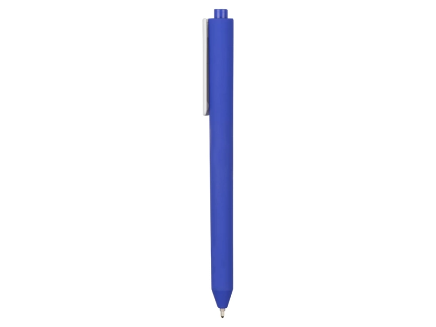 Ручка шариковая Pigra модель P03 PRM софт-тач, синий/белый фото 3