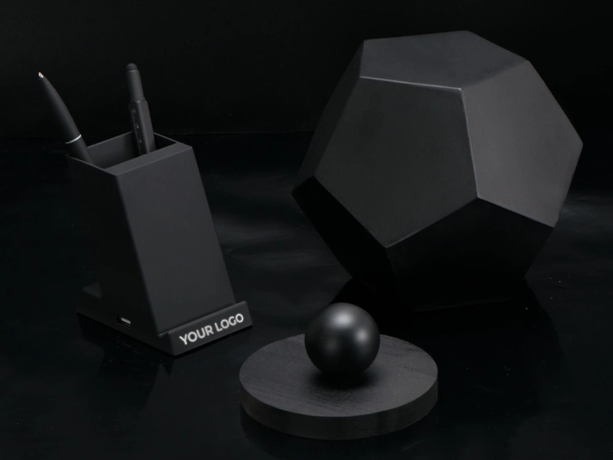 Беспроводная зарядка-подставка с подсветкой Glow box, черный фото 14