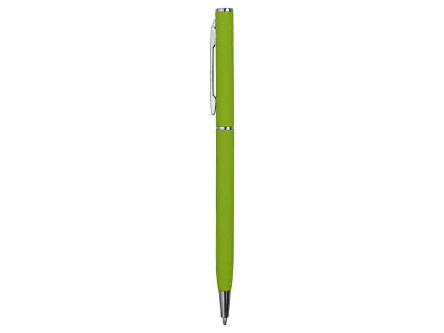 Ручка металлическая шариковая Атриум с покрытием софт-тач, зеленое яблоко фото 3