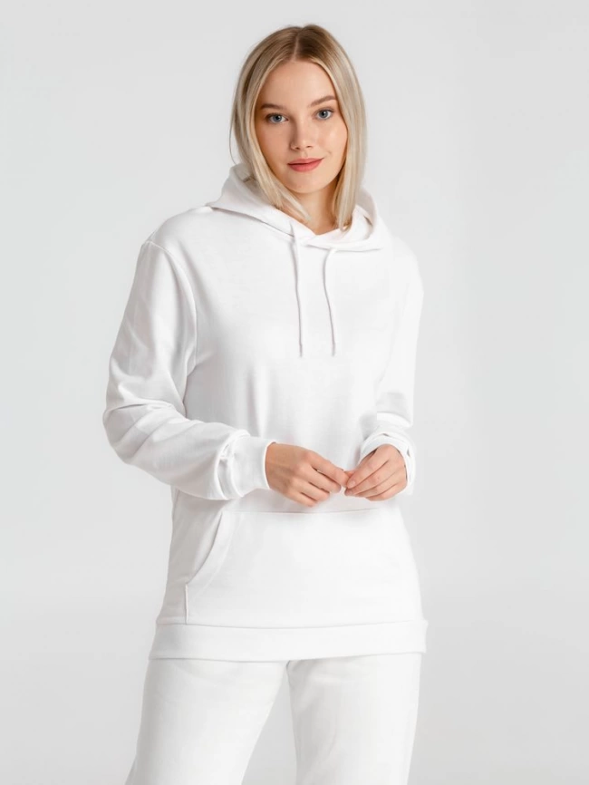 Толстовка с капюшоном унисекс Hoodie, белая, размер S фото 15