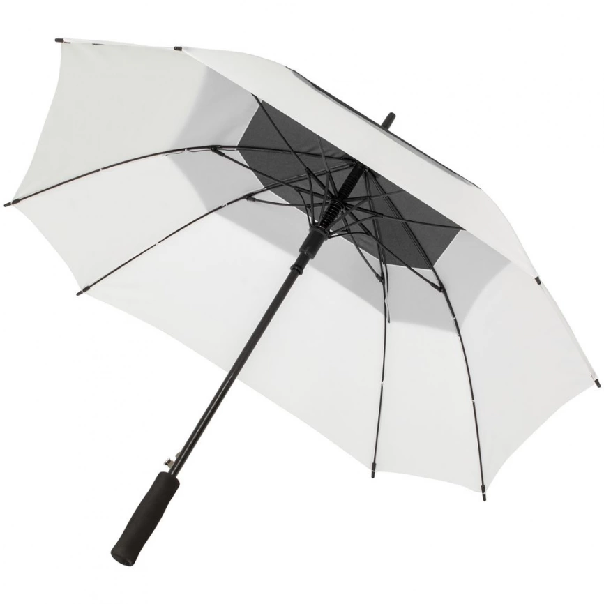 Квадратный зонт-трость Octagon, черный с белым фото 2