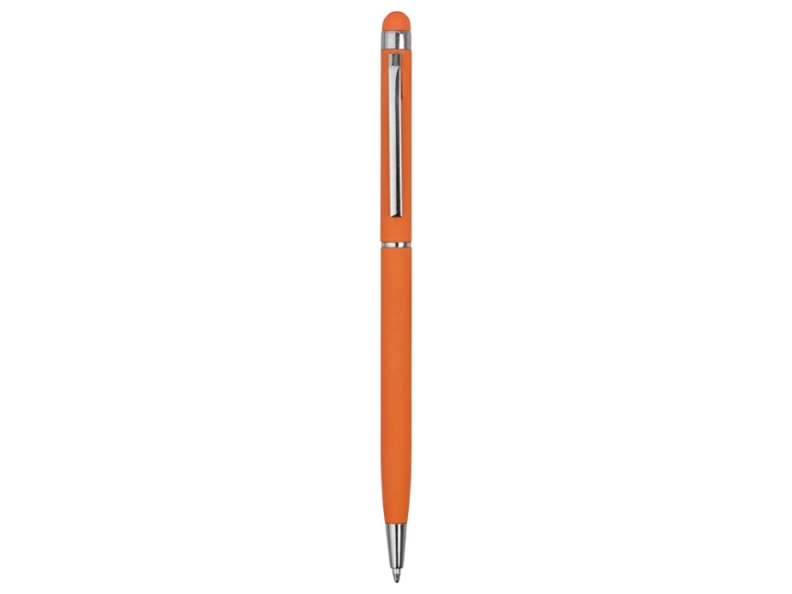 Ручка-стилус шариковая Jucy Soft с покрытием soft touch, оранжевый (Р) фото 2