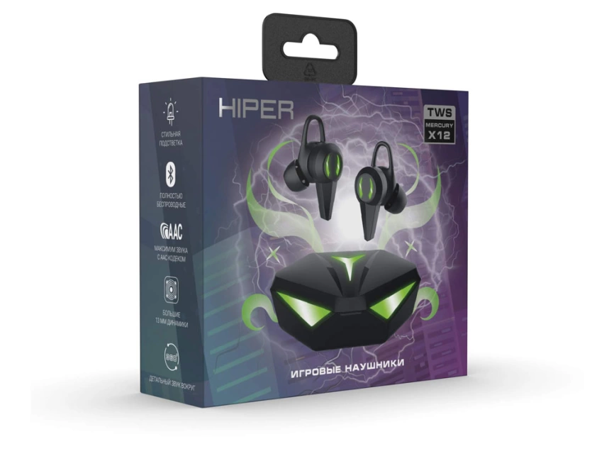 Беспроводные наушники HIPER TWS Mercury X12 (HTW-MX12) Bluetooth 5.1 гарнитура, Черный фото 5