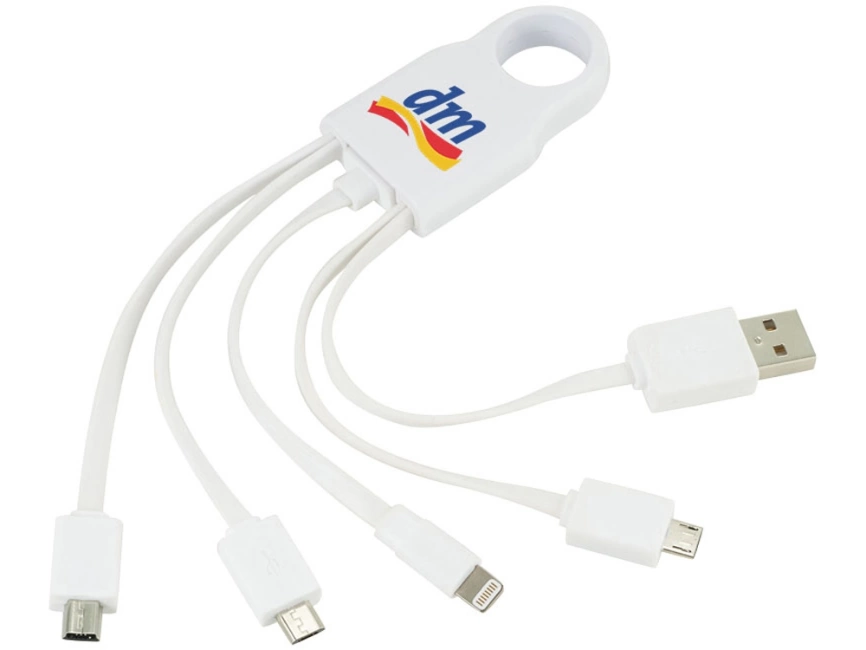 Кабель для зарядки Squad 4-в-1, белый фото 2