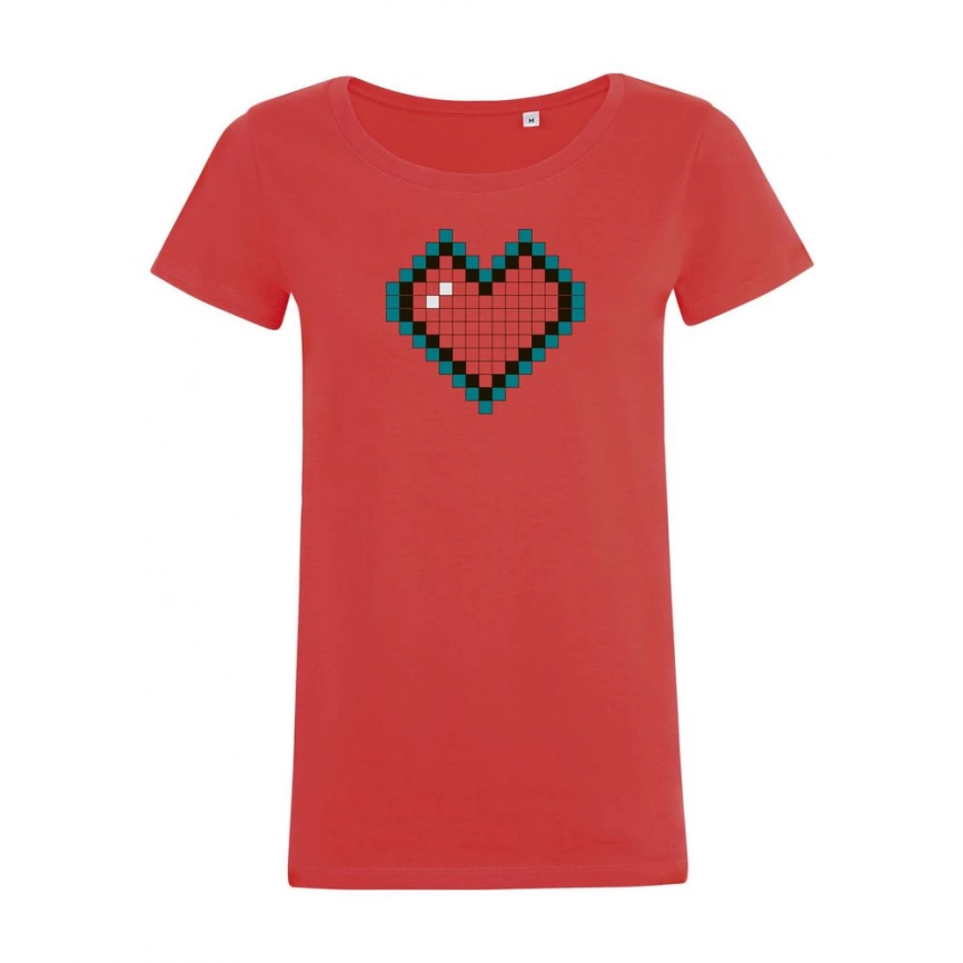 Футболка женская Pixel Heart, красная, размер XL фото 1