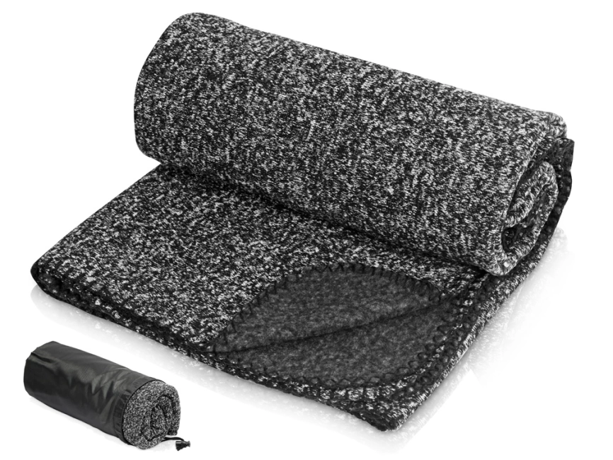 Плед вязаный Blend в чехле, черный фото 1