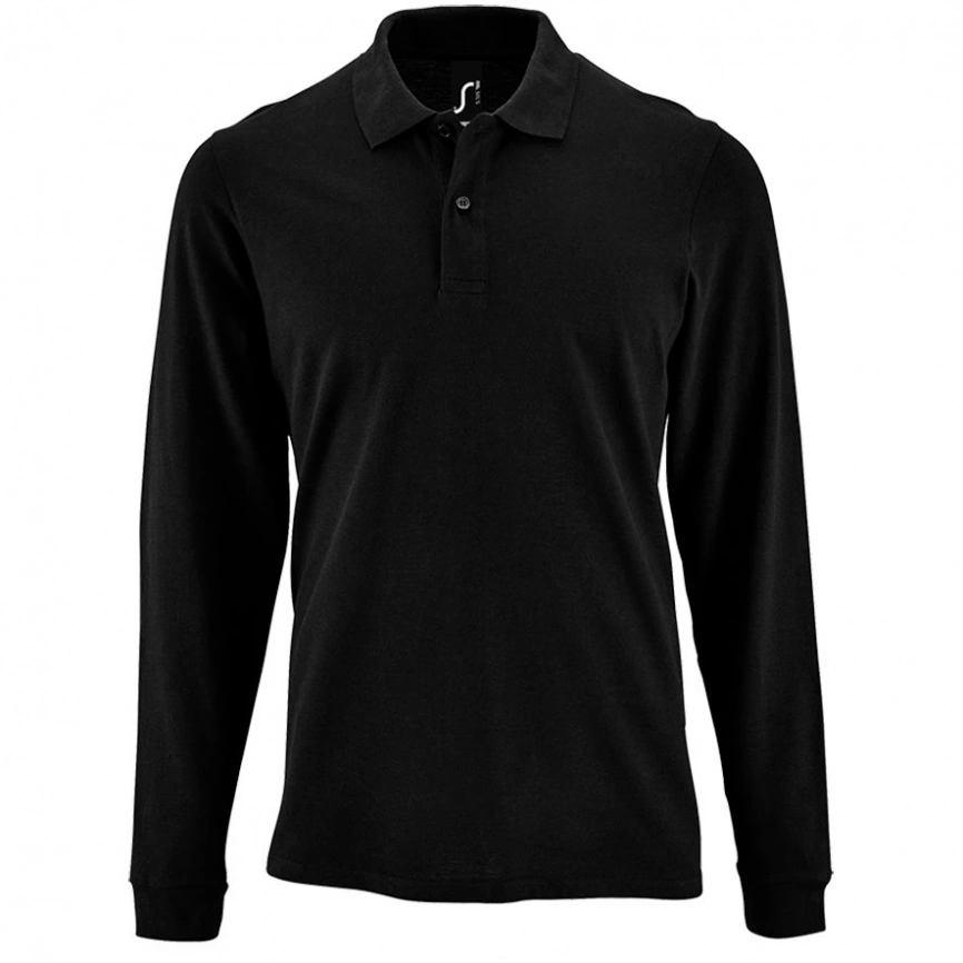 Рубашка поло мужская с длинным рукавом Perfect LSL Men черная, размер 3XL фото 6