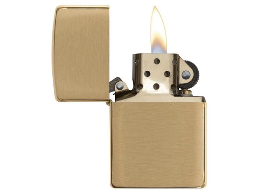 Зажигалка ZIPPO с покрытием Brushed Brass, латунь/сталь, золотистая, матовая, 38x13x57 мм фото 2