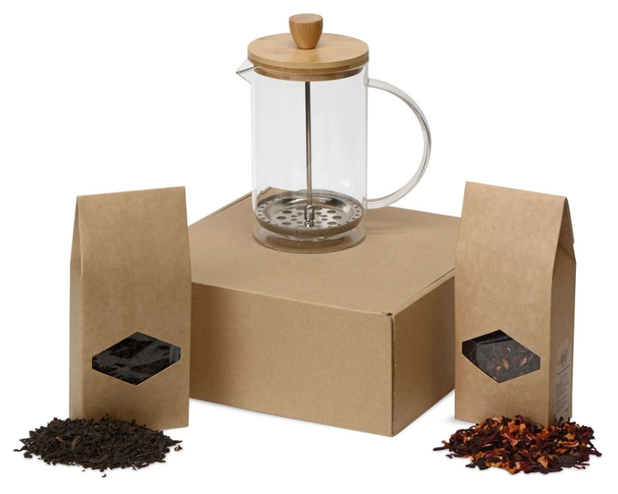 Подарочный набор с чаем и френч-прессом Чайная композиция фото 1