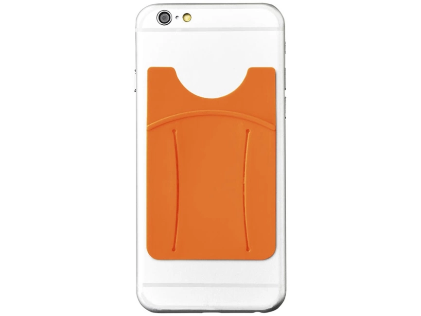 Картхолдер для телефона с отверстием для пальца, оранжевый фото 4