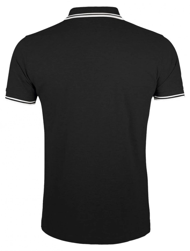 Рубашка поло мужская Pasadena Men 200 с контрастной отделкой черная с белым, размер S фото 2