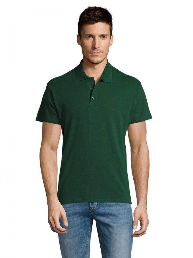 Рубашка поло мужская Summer 170 темно-зеленая, размер S фото 11