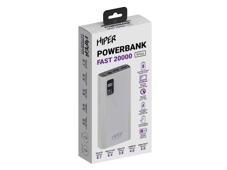 Портативный внешний аккумулятор FAST 20000 White фото 4