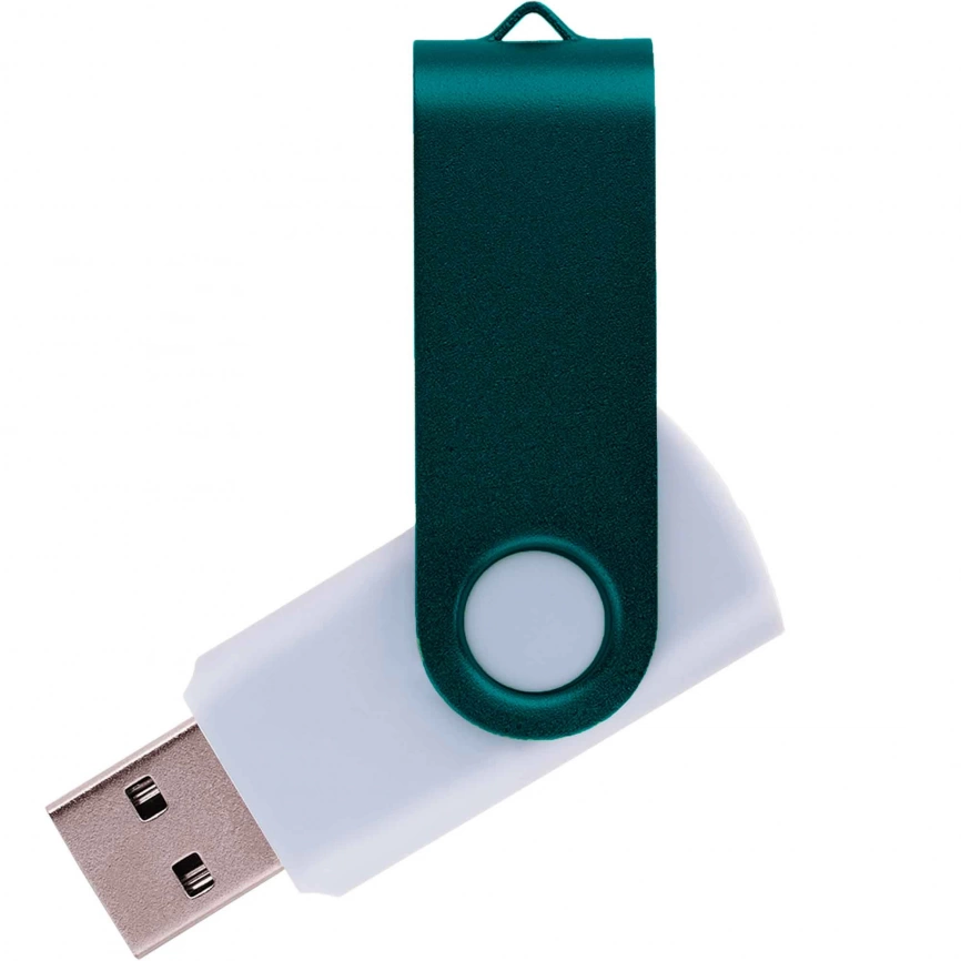 Флешка TWIST WHITE COLOR Белая с зеленым 4015.02.8ГБ фото 1