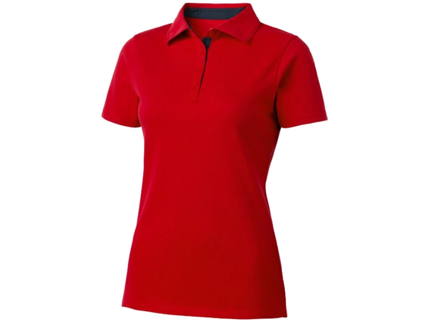 Поло женское с короткими рукавами Hacker, красный/темно-синий фото 1