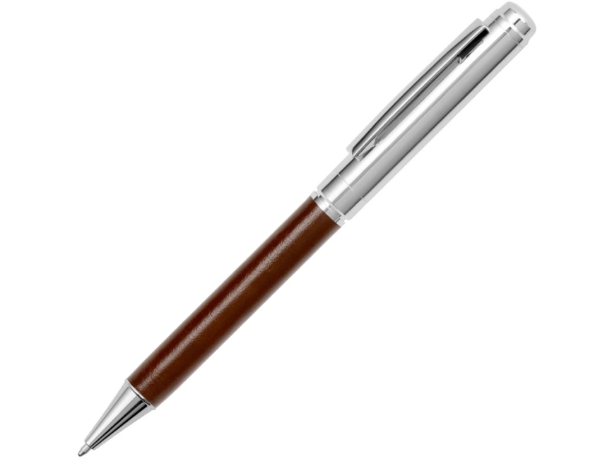 Бизнес-блокнот А5 с клапаном Fabrizio с ручкой, коричневый фото 4