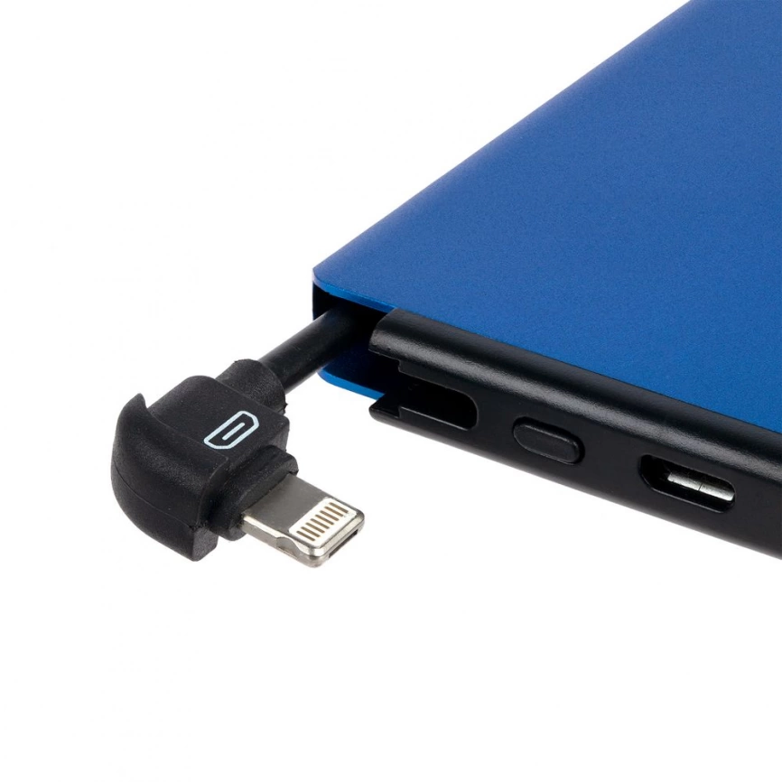 Металлический аккумулятор Double Reel 5000 мАч, синий фото 4