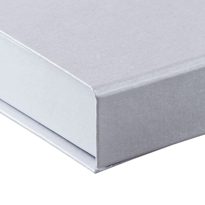 Коробка Silk под ежедневник и ручку, серебристая фото 8