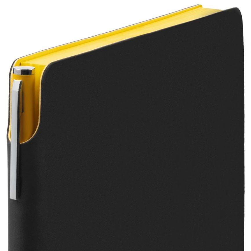 Ежедневник Flexpen Black, недатированный, черный с желтым фото 3