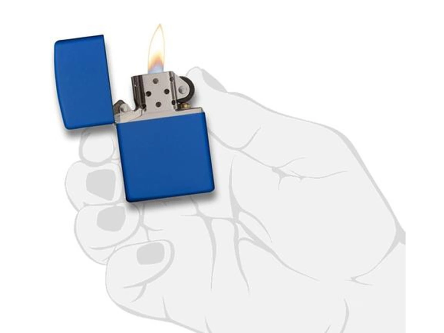Зажигалка ZIPPO Classic с покрытием Royal Blue Matte, латунь/сталь, синяя, матовая, 38x13x57 мм фото 5