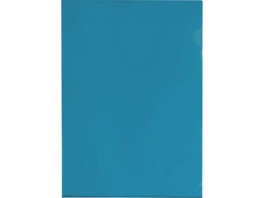 Папка-уголок прозрачный формата  А4 0,18 мм, синий глянцевый фото 3
