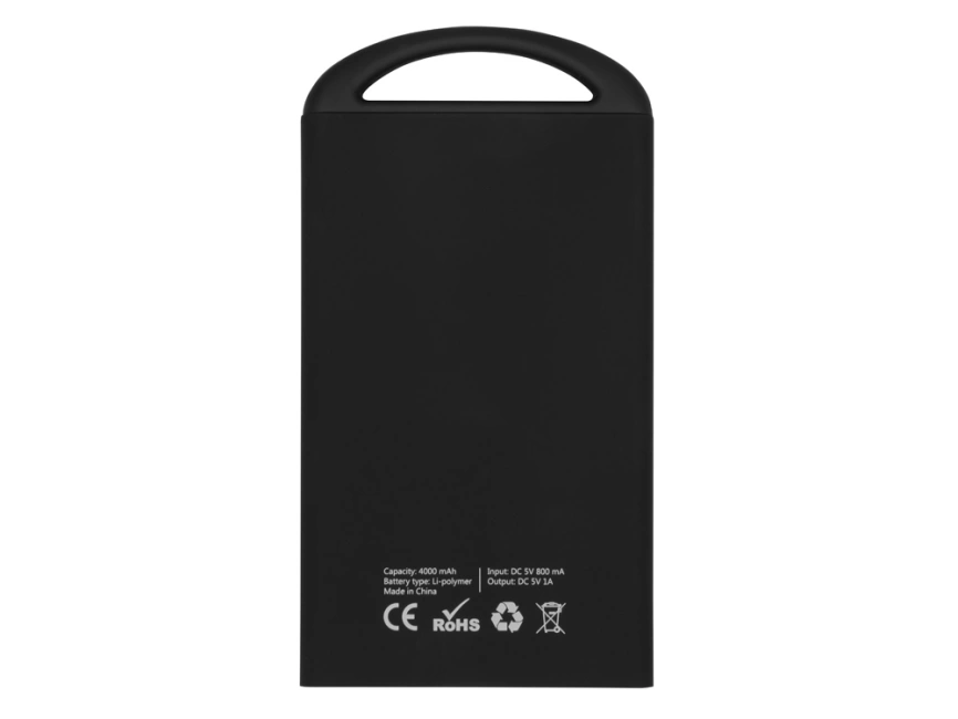 Портативное зарядное устройство Shine с зеркальной гравировкой, 4000 mAh, черный фото 4